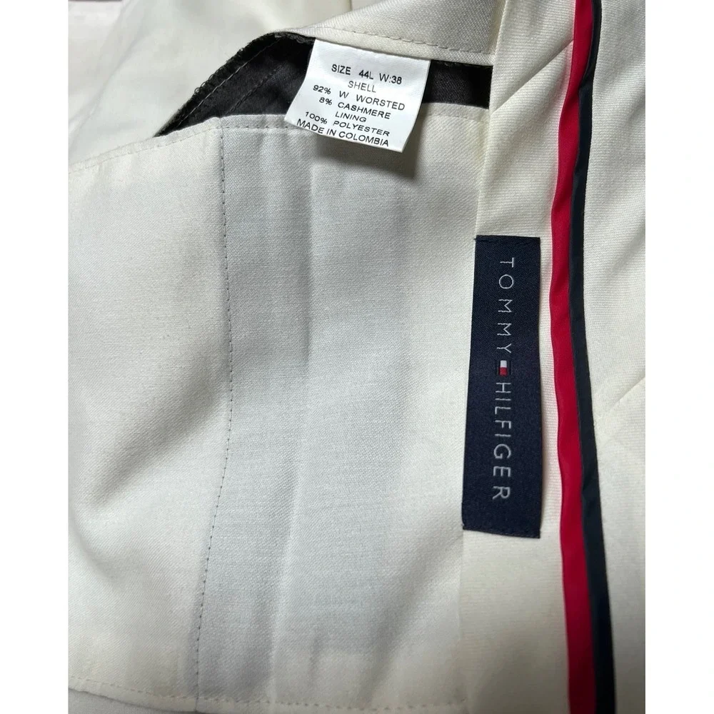 Tommy Hilfiger Mens Gray Wool Blend Suit Blazer Pants Formal Business
